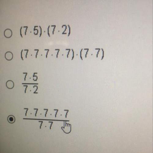 Which expression is equivalent to 7^5/7^2