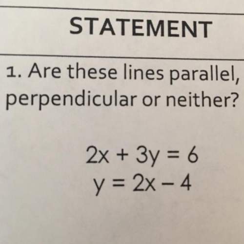 Are these lines parallel, perpendicular or neither? ?