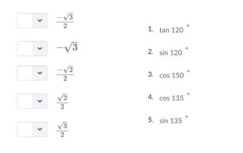 Match the following trigonometric expression with its correct value. picture is attached