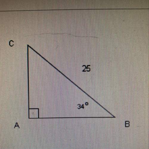 Given the following triangle find side ac.  a. 11.89 b. 12.87 c. 13.98