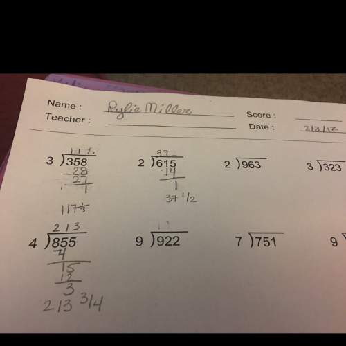 9divided by 922 7 divided by 751 5 divided by 834 long division show your work