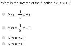 What is the inverse of the function f(x) = x +3?