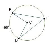 What is the measure of angle efd?  37.5° 45° 47.5°
