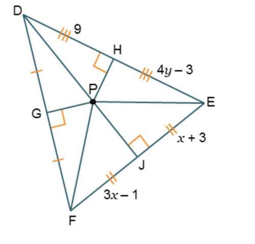 Given that point, p is equidistant from the vertices of δdef, what is ef?