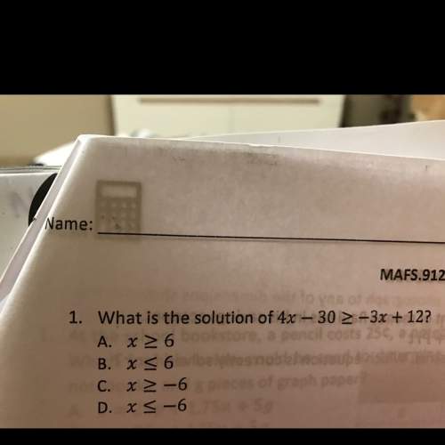 What is the solution of 4x-30&gt; _ -3x+12