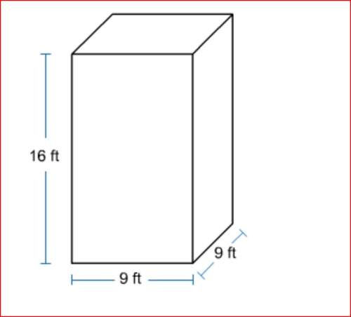 What is the volume of the rectangular prism? a. 738 ft3 b. 1296 ft3 c. 34 ft3 d. 272 ft3