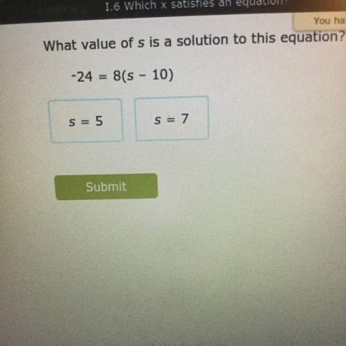 Value of s is a solution to this equation