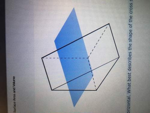 The plane is horizontal, what describes the shape of the cross section? a.rectangle