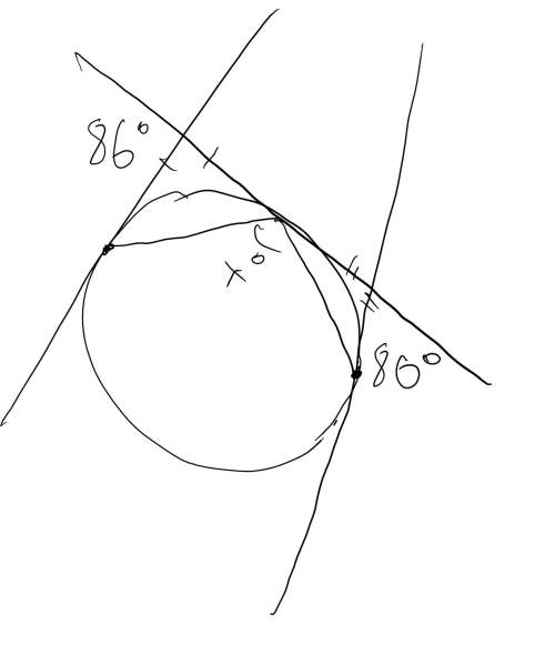 Math contest problem - calculate angle x