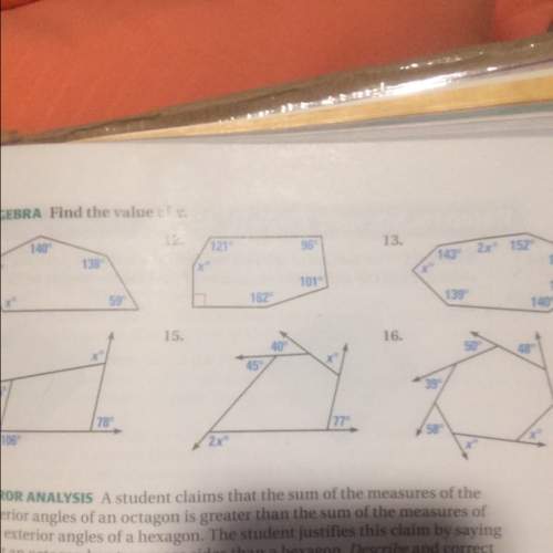 How do you find the value of x in number 15