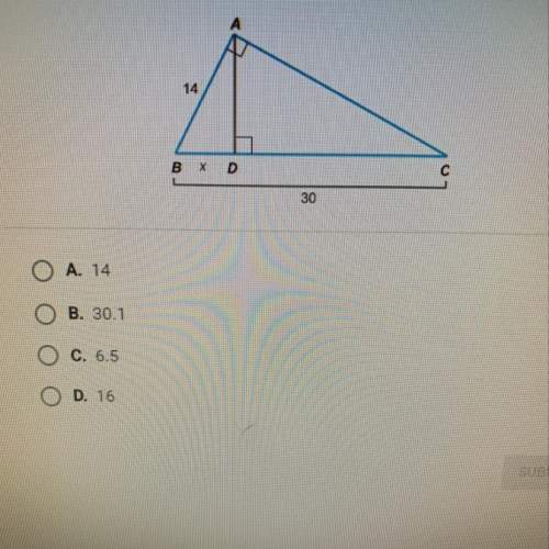 What is the value of x in the diagram below? if necessary, round your answer to the nearest t