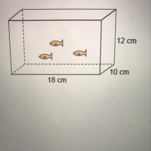 What is the volume of the aquarium?  o 120cm^3  o 180cm^3  o 2,