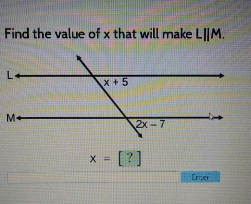 Find the value of x that will make l m