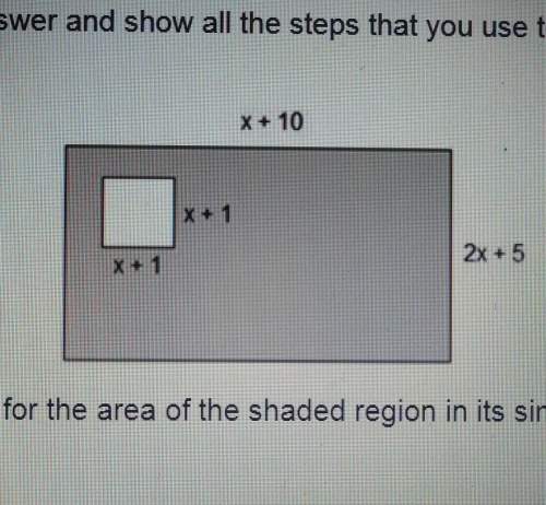 i need to write an expression for the shaded region in its simplest form, showing all of