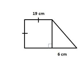 Find the area of the figure. a) 114 cm2 b) 350 cm2 c) 418 cm2 eliminate d) 447 cm2