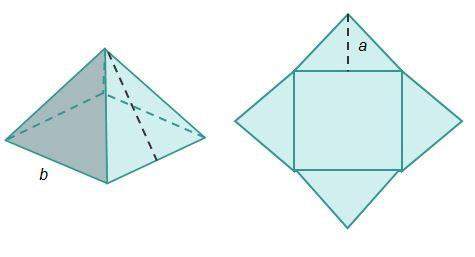 Georgia will use the pattern shown to make a square pyramid out of cardboard. the square pyramid wil