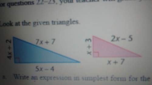 A. write an expression in simplest form for the perimeter of each triangle. b. write ano