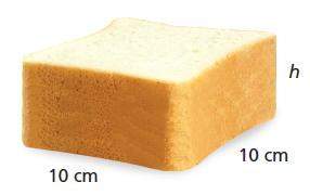 Fifty percent of the surface area of the bread is crust. what is the height h?