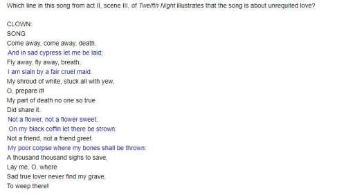 Which line in this song from act ii, scene iii, of twelfth night illustrates that the song is about