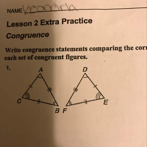 Write the congruence statement comparing the corresponding parts