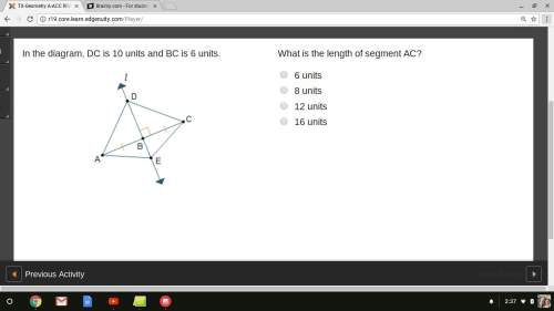 In the diagram, dc is 10 units and bc is 6 units. what is the length of segment ac?