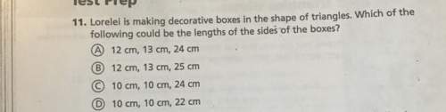 11. lorelei is making decorative boxes in the shape of triangles. which of the following could