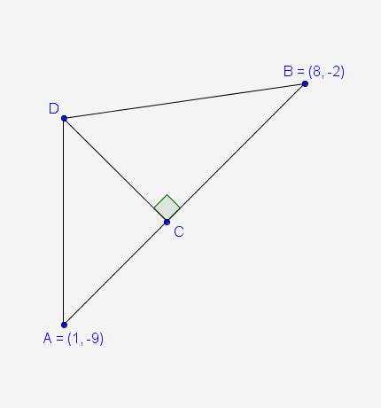 In the diagram, the areas of δadc and δdcb are in a ratio of 3 : 4. what are the coordinates of poi