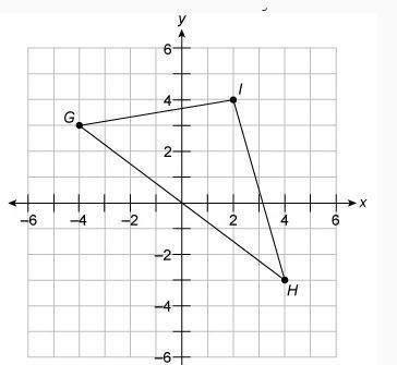 Triangle ghi is to be translated right 2 units,down 3 units. what are the vertices of the tran
