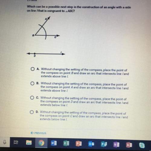 which can be a possible next step in the construction of an angle with a side on line /
