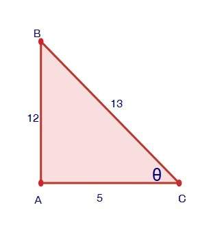 Find the cosine ratio of angle θ. hint: use the slash symbol ( / ) to represent the fraction bar, a