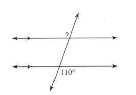 What is the measure of the missing angle?  110  180 70