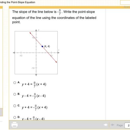 The slope of the line below is -. write the point-slope equation of the line using the coordinates o