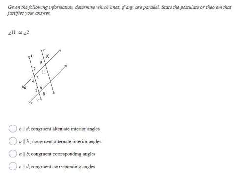 Brainliest.. given the following information, determine which lines, if any, are parallel. sta