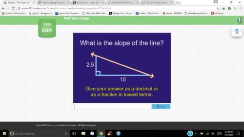 Whats the slope of the line? give your answer as a fraction or decimal in the lowest terms.