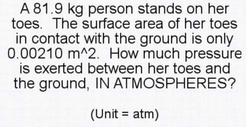 A81.9 kg person stands on her toes. the surface area of her toes in contact with the ground is only