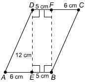 What is the area of this parallelogram?  60 cm² 66 cm² 72 cm² 132 cm²&lt;
