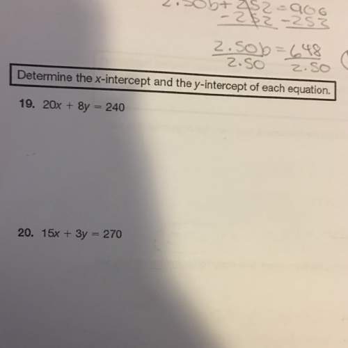 What is the x and y intercept of each equation?