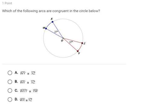 Which of the following arcs are congruent in the circle below?