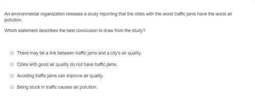 An environmental organization releases a study reporting that the cities with the worst traffic jams
