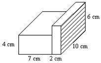 Find the volume of the composite space figure. a. 280 cm3 b. 380 cm3