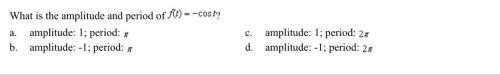 What is the amplitude and period of f(t)=-cos t