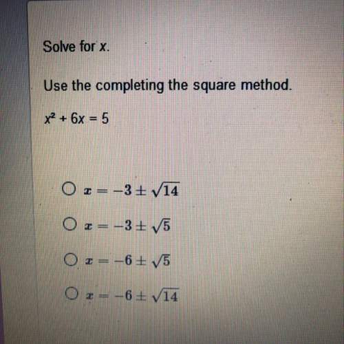 Solve for x use the completing the square method x^2+6x=5