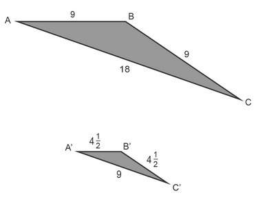 Triangle a’b’c’ is a dilation of triangle abc. note that the images are not necessarily drawn