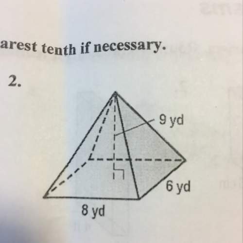 Find the volume of each pyramid. round to the nearest tenth if necessary