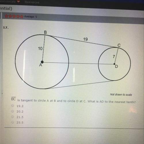 Bc is tangent to circle a at b and to circle d at c. what is ad to the nearest tenth? look at image