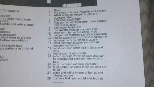 Answer as many as you can this is a veterinarian tech crossword i have a few but i need with some o