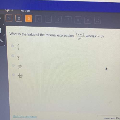What is the value of the rational expression 2x+1 : x*2 when x=5?