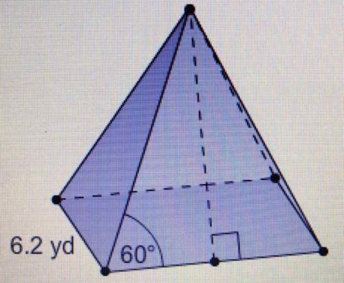 What is the surface area of this square pyramid?  round your answer to the nearest tenth