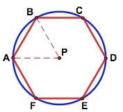 Aregular hexagon is inscribed in a circle as shown. determine the measure of ∠apb.