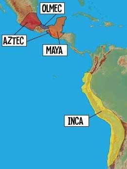 Given the image below, which statement is true?  a. the maya, aztec, olmec, and inca civ
